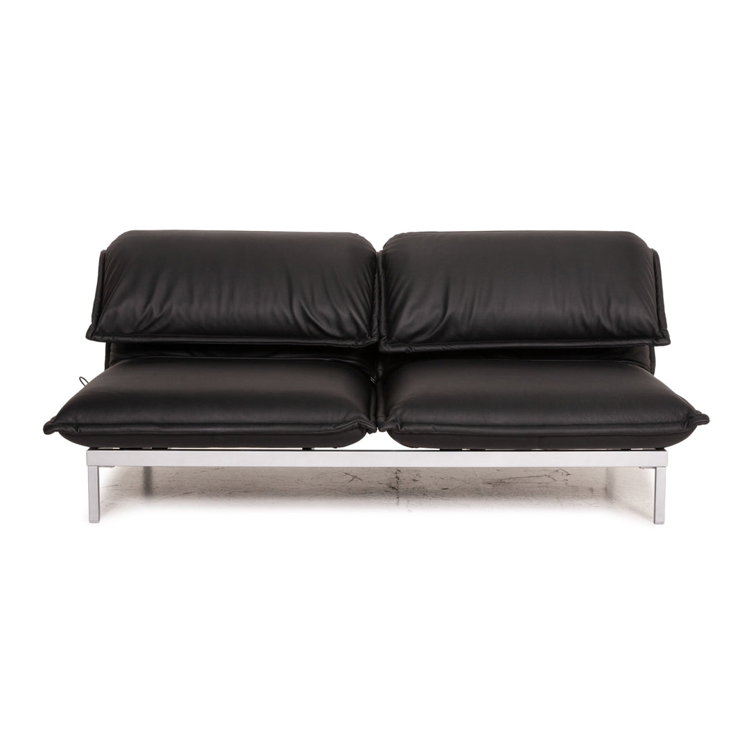 Rolf Benz Nova Leder Sofa Schwarz Zweisitzer Funktion Schlaffunktion Schlafsofa Couch