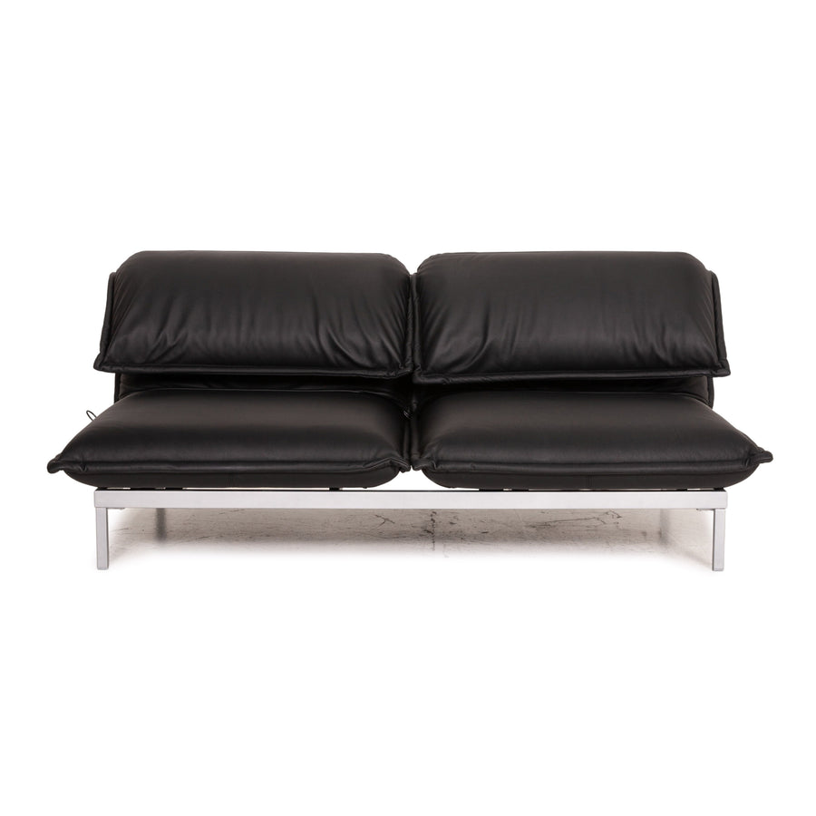 Rolf Benz Nova Leder Sofa Schwarz Zweisitzer Funktion Schlaffunktion Schlafsofa Couch