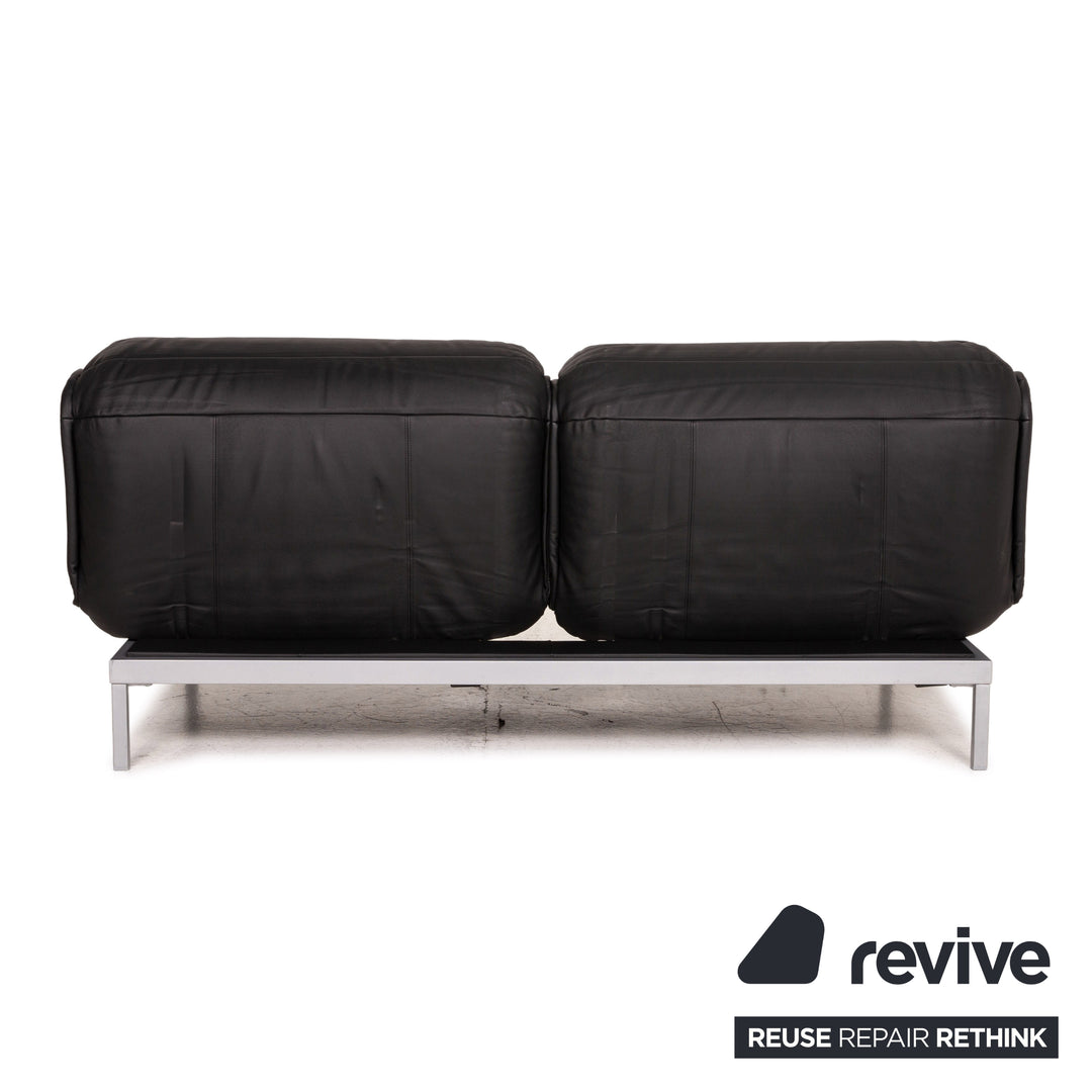 Rolf Benz Nova Leder Sofa Schwarz Zweisitzer Funktion Schlaffunktion Schlafsofa Couch