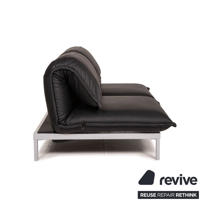 Rolf Benz Nova Leder Sofa Schwarz Zweisitzer Funktion Schlaffunktion Schlafsofa Couch
