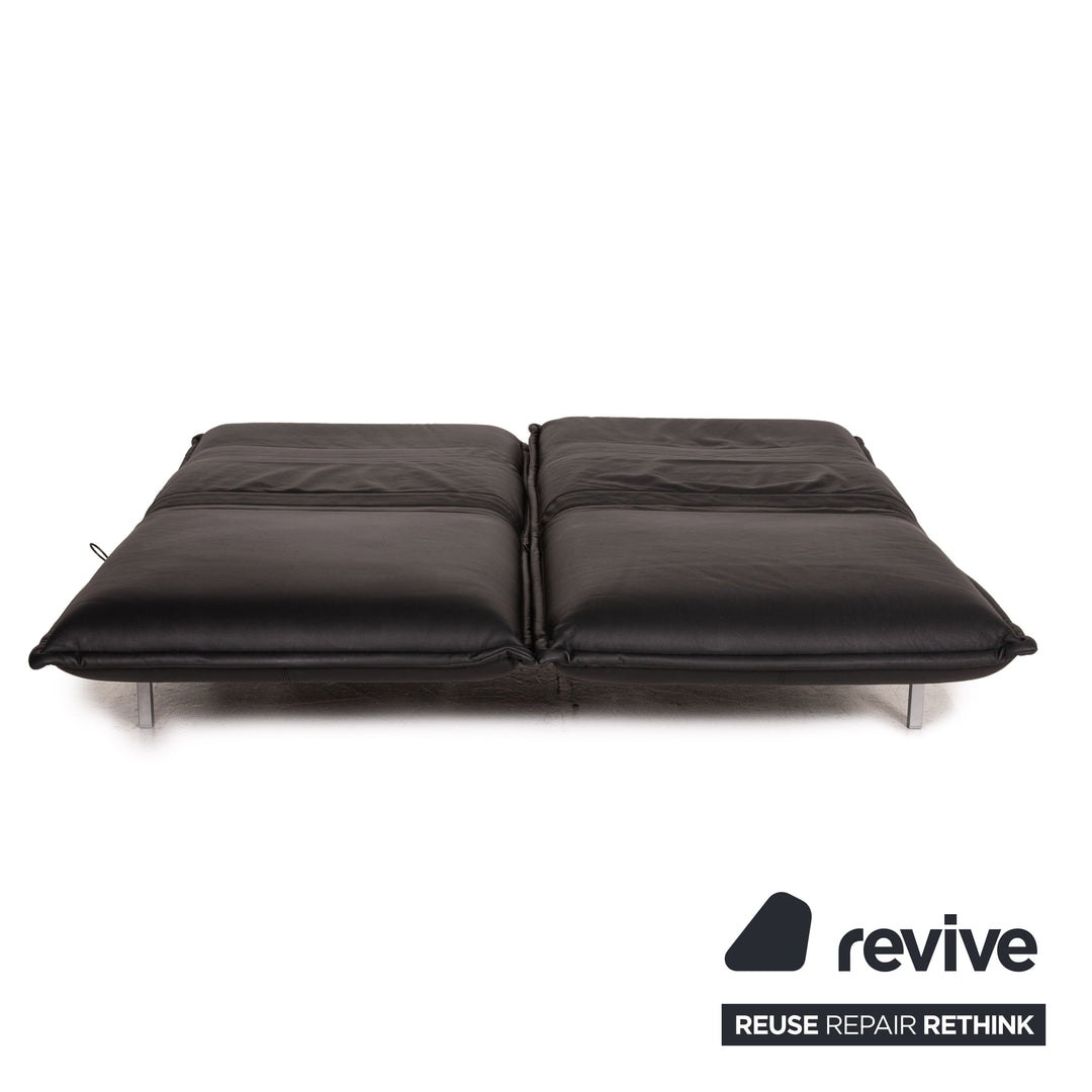 Rolf Benz Nova Leder Sofa Schwarz Zweisitzer Funktion Schlaffunktion Schlafsofa Couch