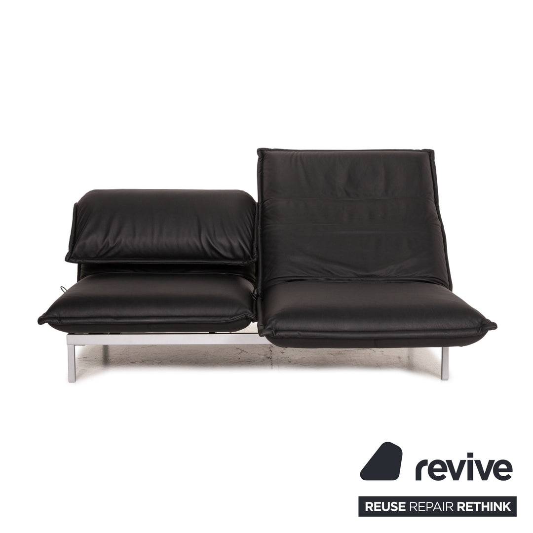 Rolf Benz Nova leather sofa black two-seater function sleeping function sofa bed couch