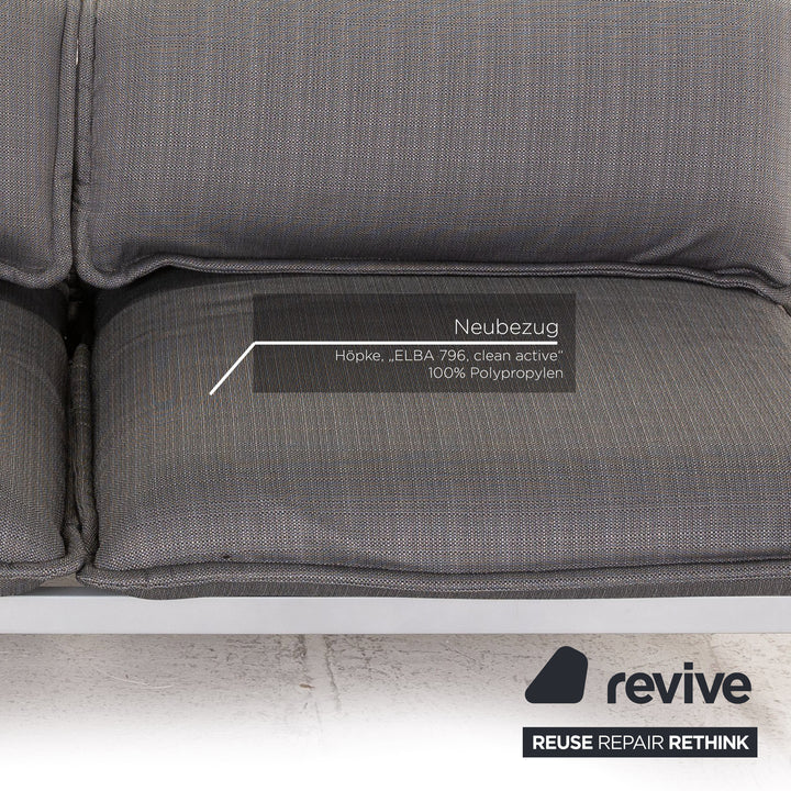 Rolf Benz Nova sofa set gray 1x two-seater 1x armchair function sleeping function