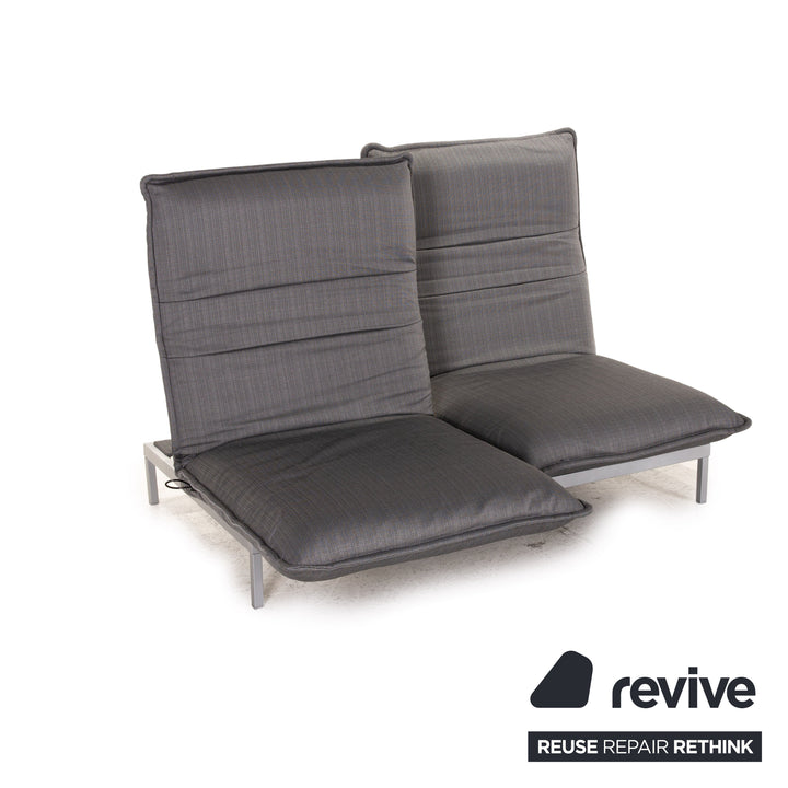 Rolf Benz Nova sofa set gray 1x two-seater 1x armchair function sleeping function