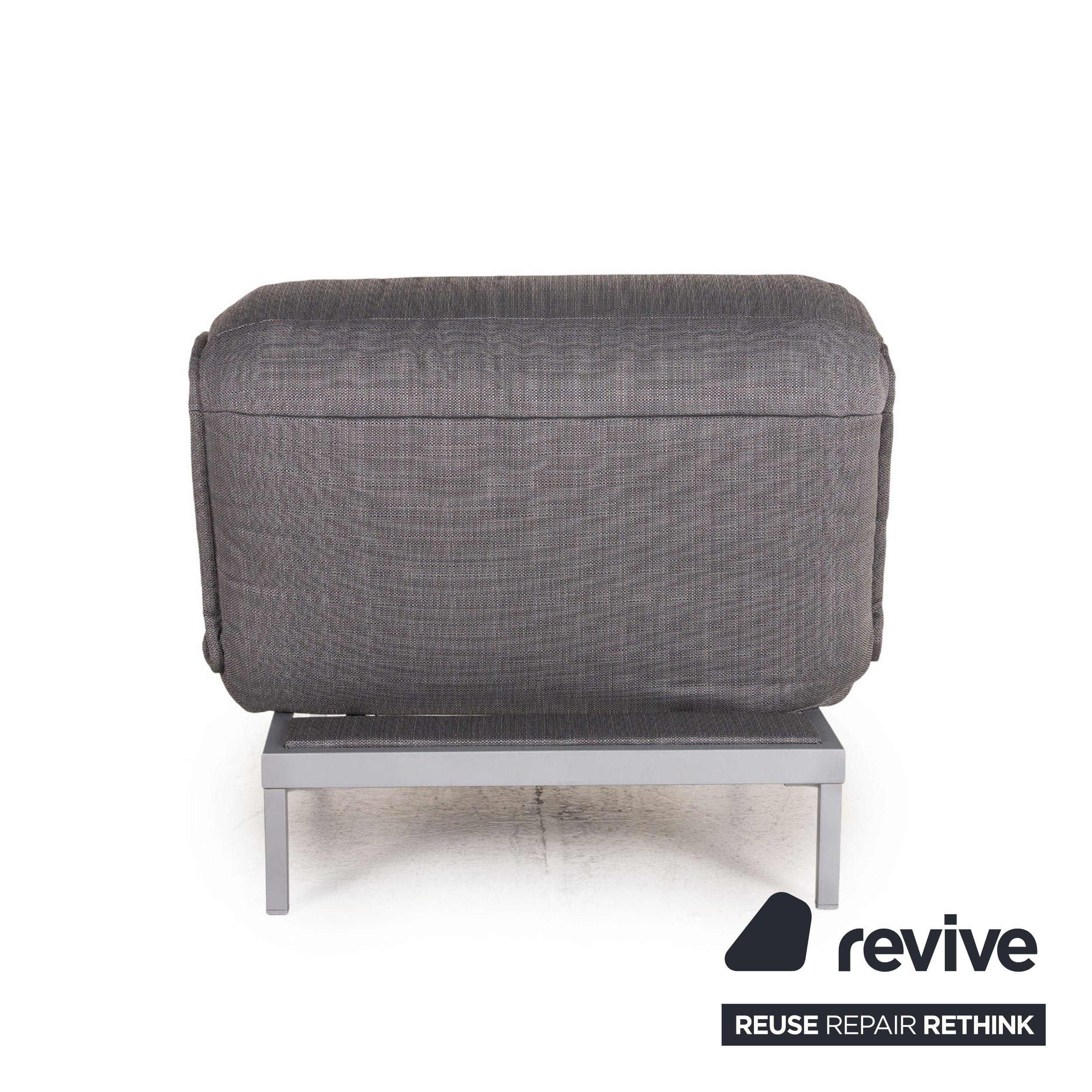 Rolf Benz Nova 340 fabric armchair grey frame silver manual function
