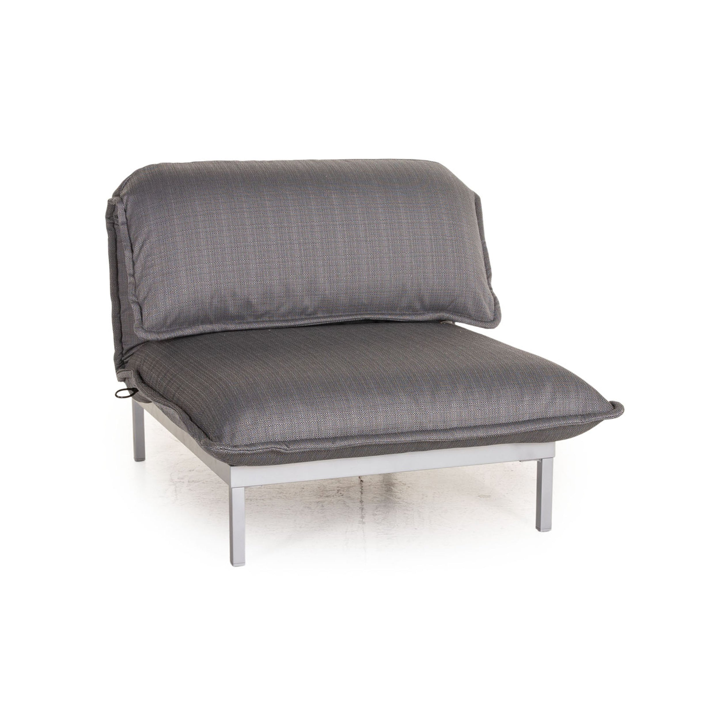 Rolf Benz Nova 340 fabric armchair grey frame silver manual function