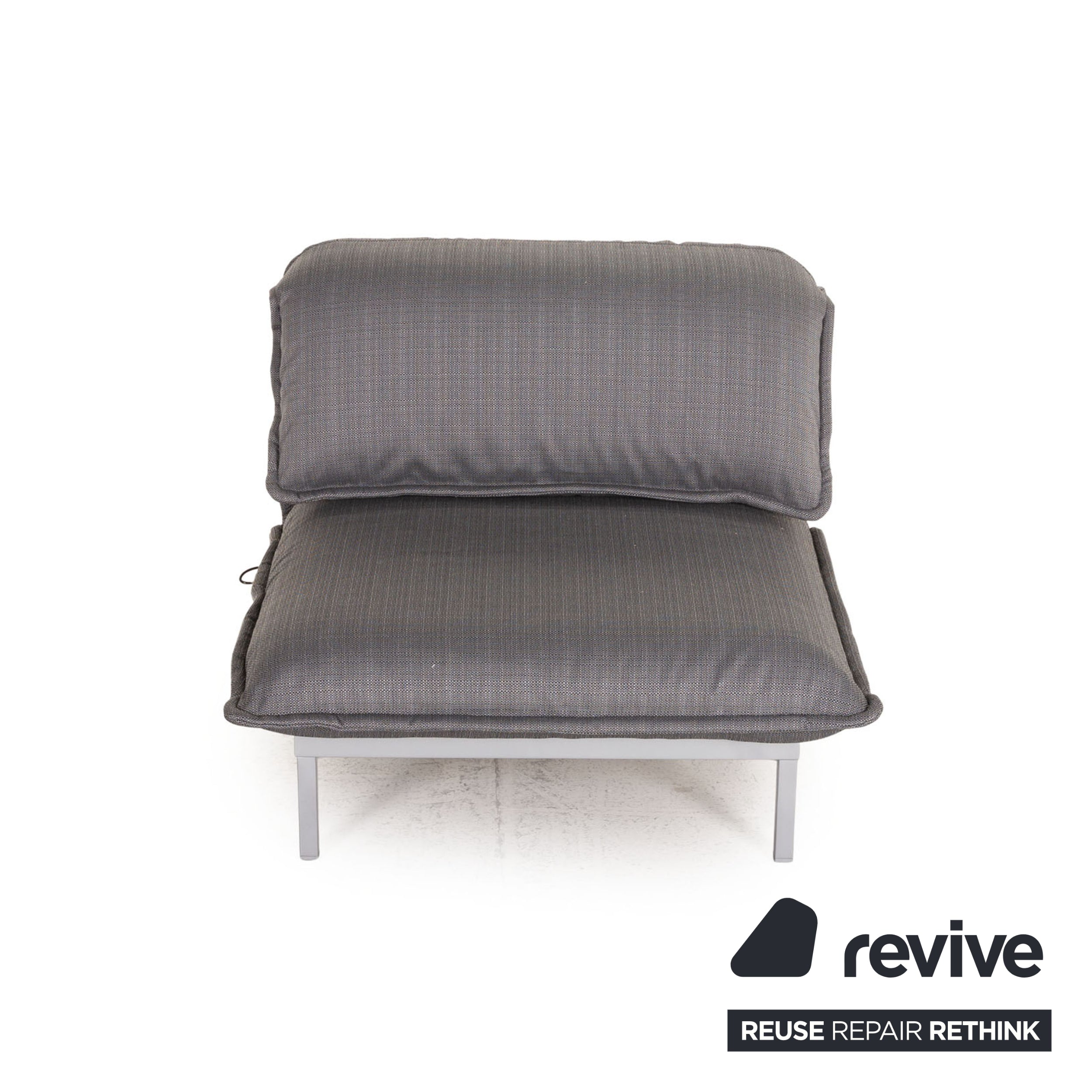 Rolf Benz Nova 340 fabric armchair grey frame silver manual function