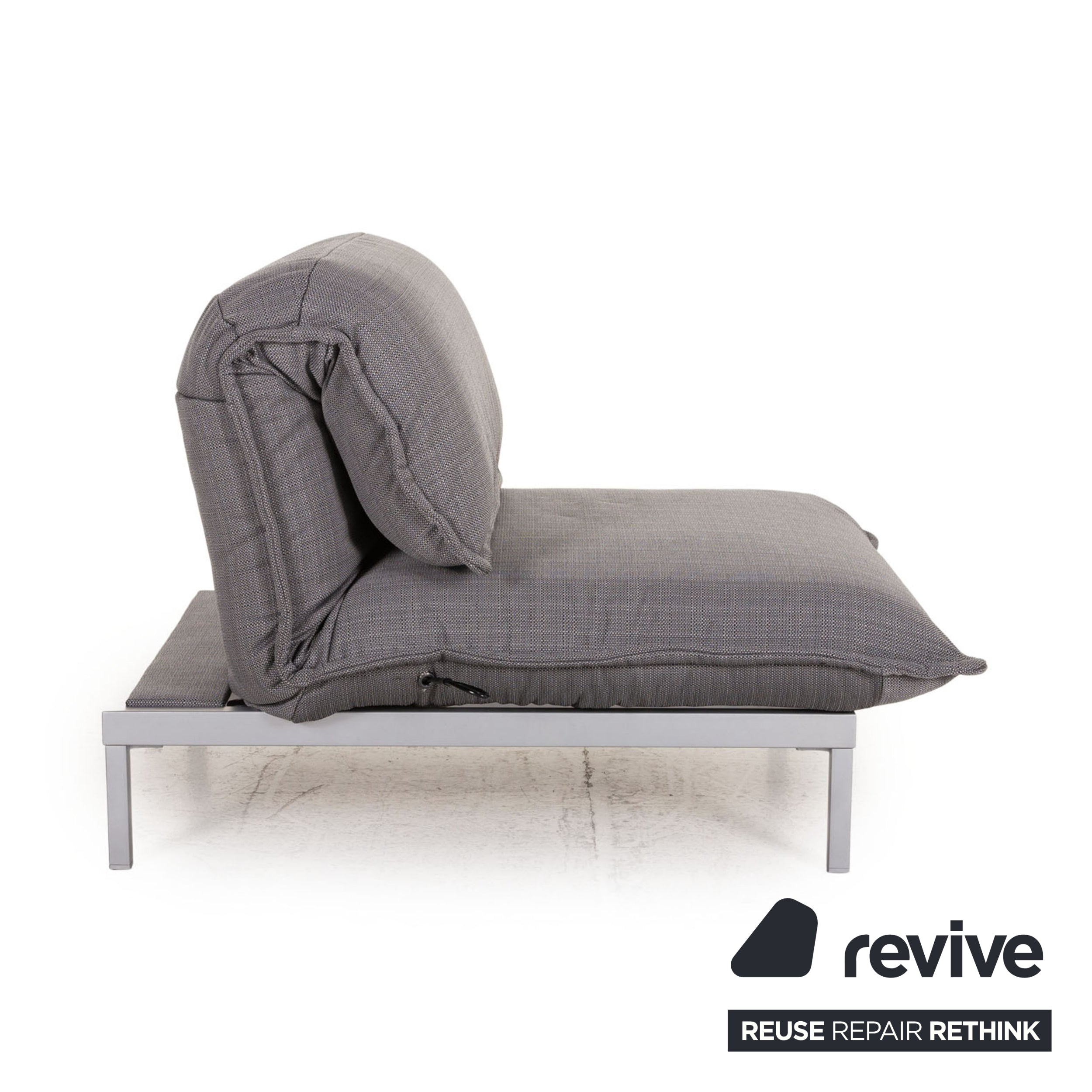 Rolf Benz Nova 340 fabric armchair grey frame silver manual function