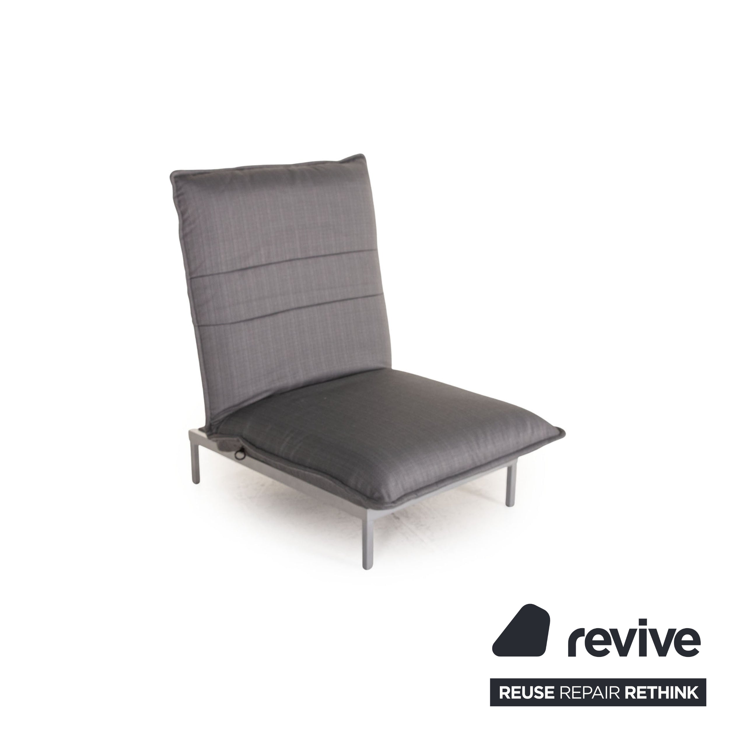 Rolf Benz Nova 340 fabric armchair grey frame silver manual function