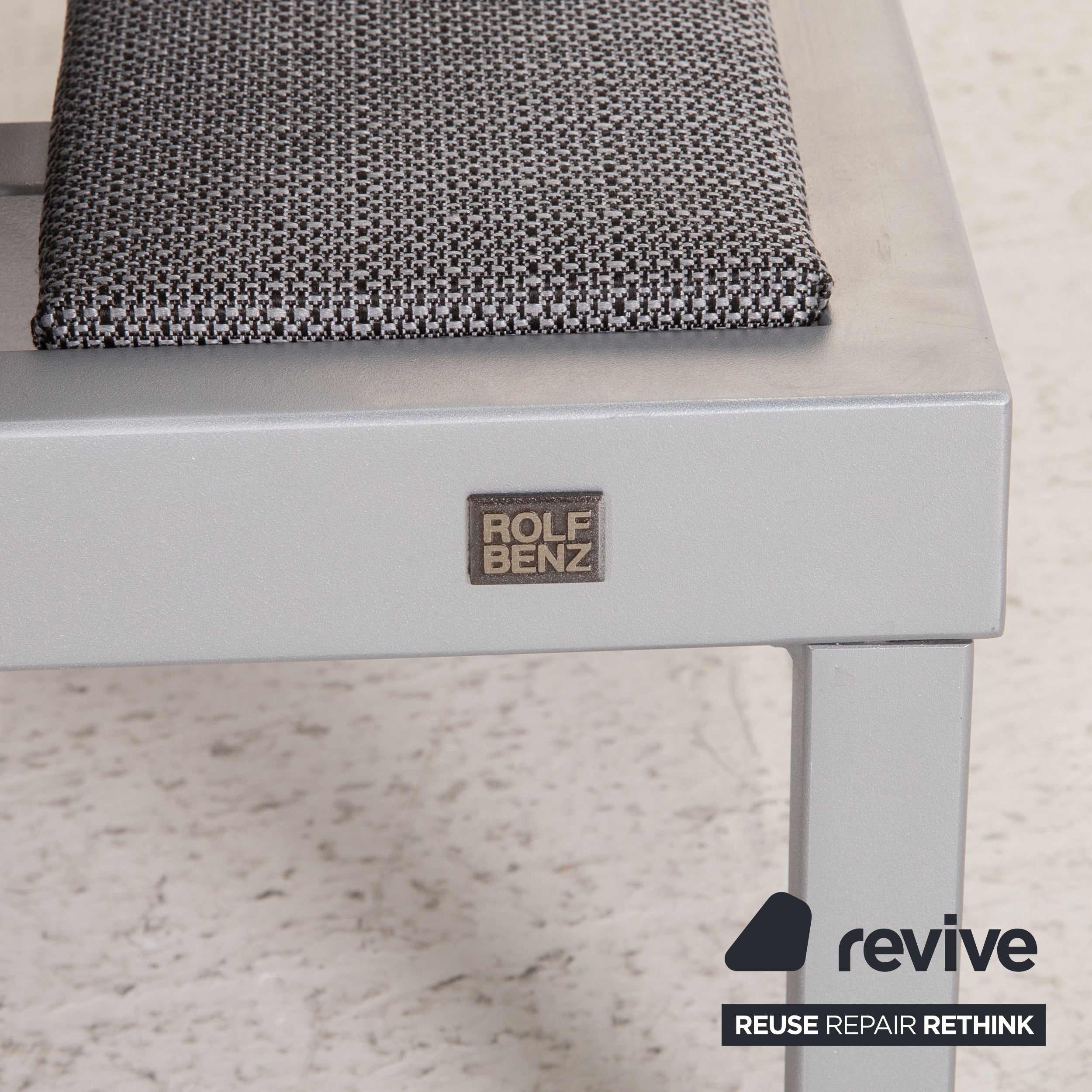 Rolf Benz Nova 340 fabric armchair grey frame silver manual function