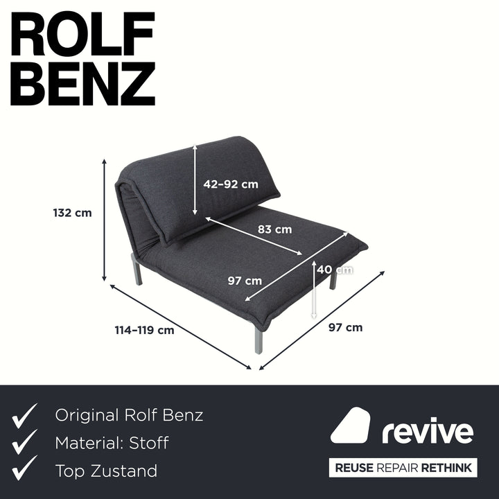 Rolf Benz Nova Stoff Sessel Grau manuelle Funktion