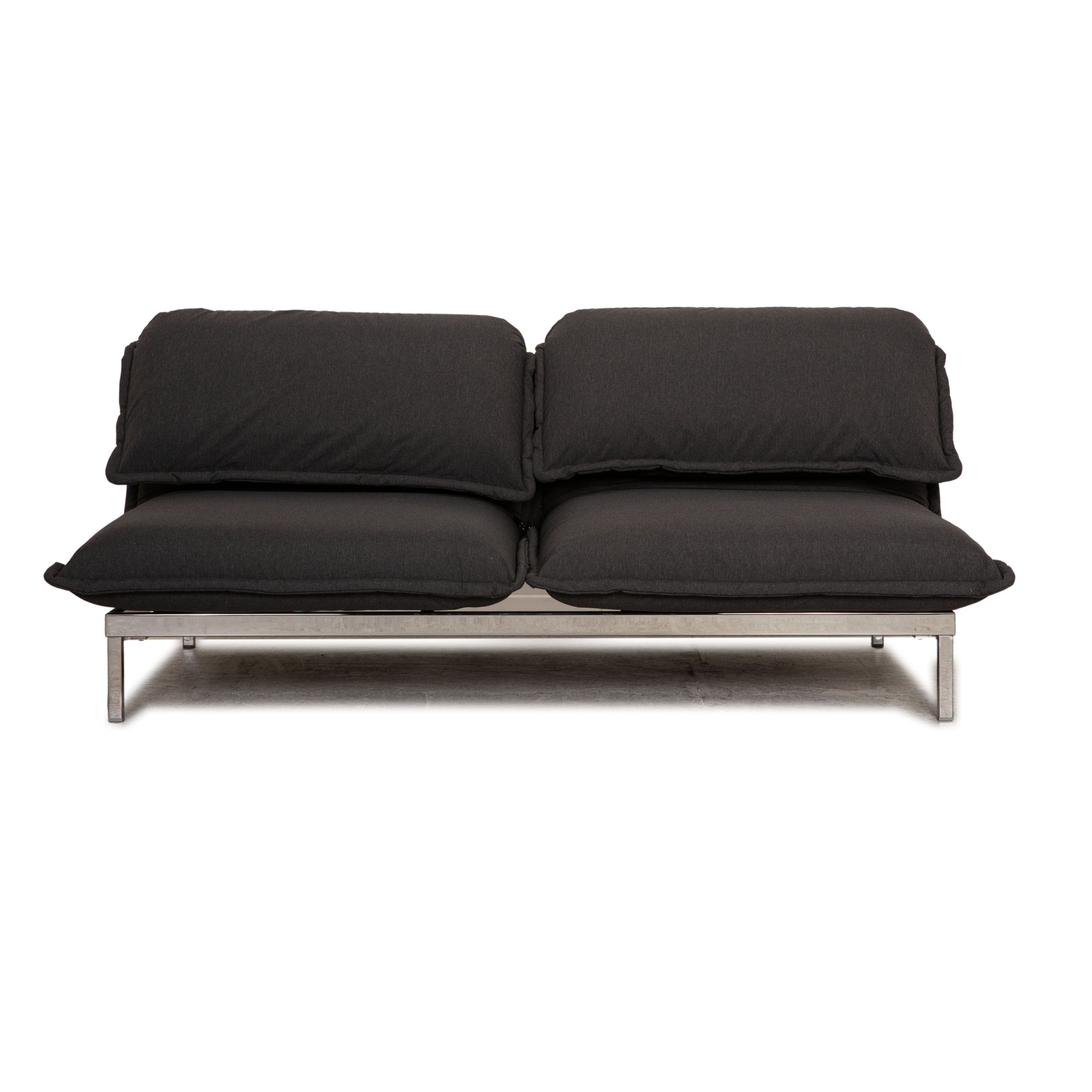 Rolf Benz Nova Stoff Zweisitzer Grau Dunkelgrau Sofa Couch Funktion Neubezug