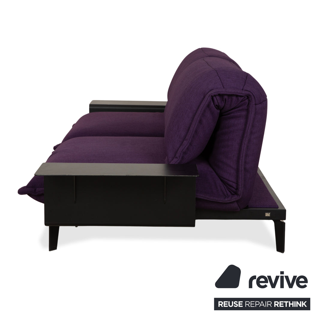 Rolf Benz Nova Stoff Zweisitzer Lila Aubergine Schlafsofa Couch manuelle Funktion