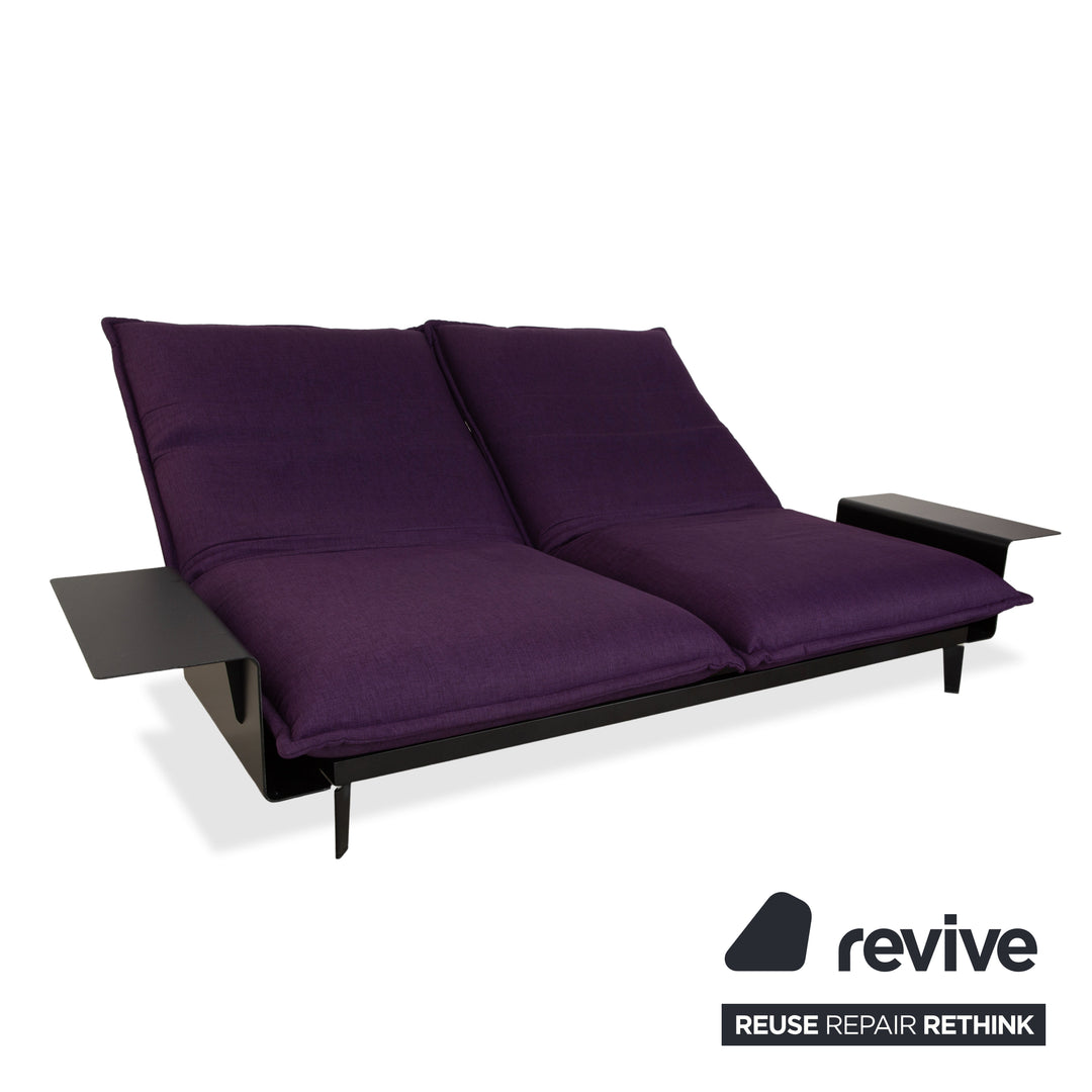 Rolf Benz Nova Stoff Zweisitzer Lila Aubergine Schlafsofa Couch manuelle Funktion