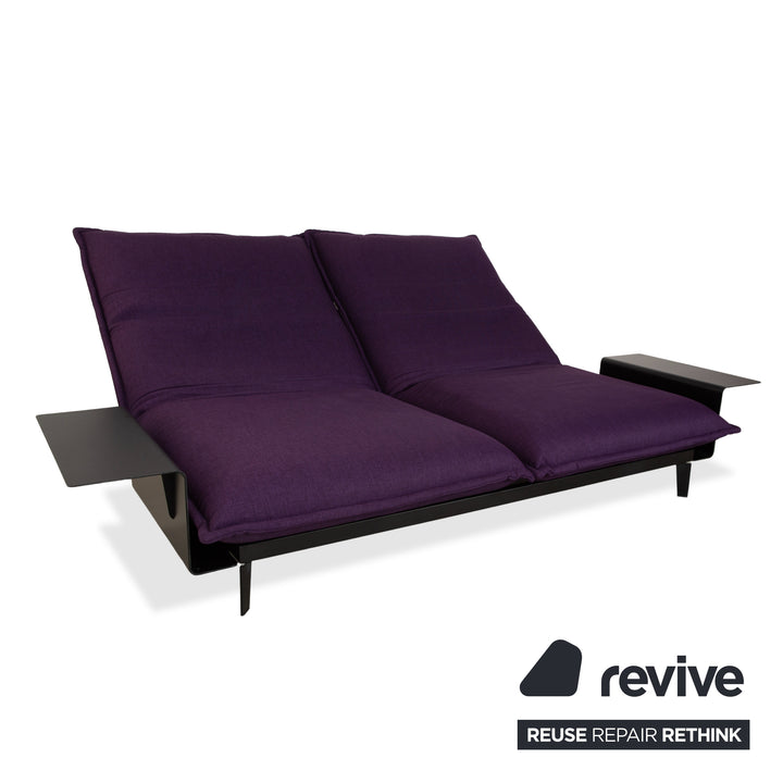 Rolf Benz Nova Stoff Zweisitzer Lila Aubergine Schlafsofa Couch manuelle Funktion