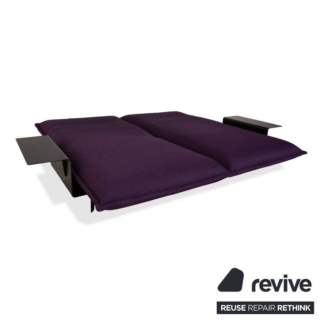 Rolf Benz Nova Stoff Zweisitzer Lila Aubergine Schlafsofa Couch manuelle Funktion