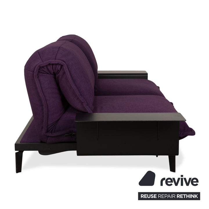 Rolf Benz Nova Stoff Zweisitzer Lila Aubergine Schlafsofa Couch manuelle Funktion