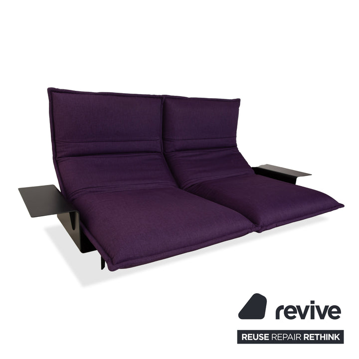 Rolf Benz Nova Stoff Zweisitzer Lila Aubergine Schlafsofa Couch manuelle Funktion