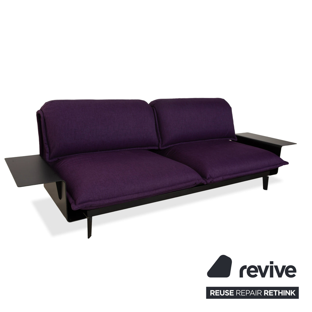 Rolf Benz Nova Stoff Zweisitzer Lila Aubergine Schlafsofa Couch manuelle Funktion