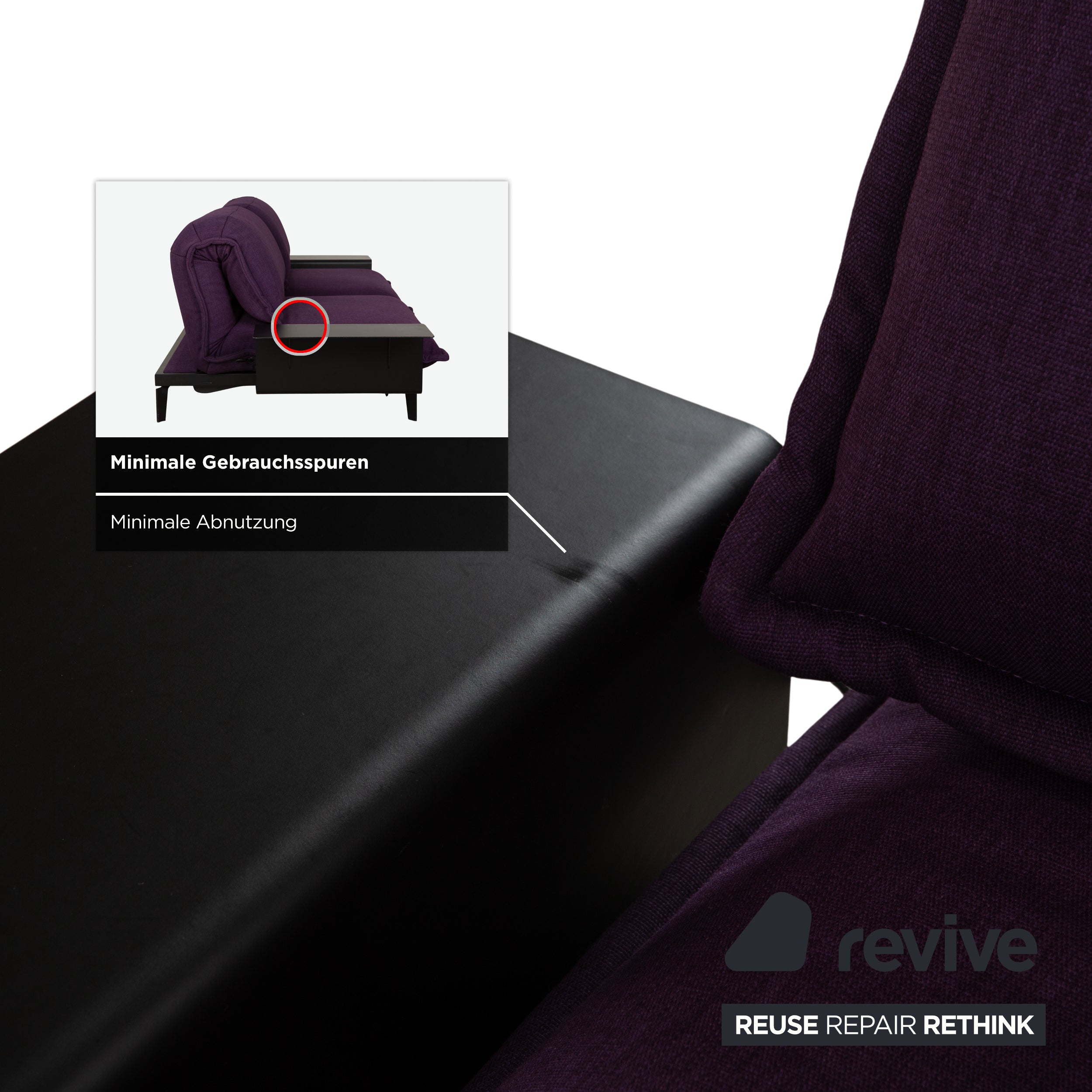 Rolf Benz Nova Stoff Zweisitzer Lila Aubergine manuelle Funktion Sofa Couch