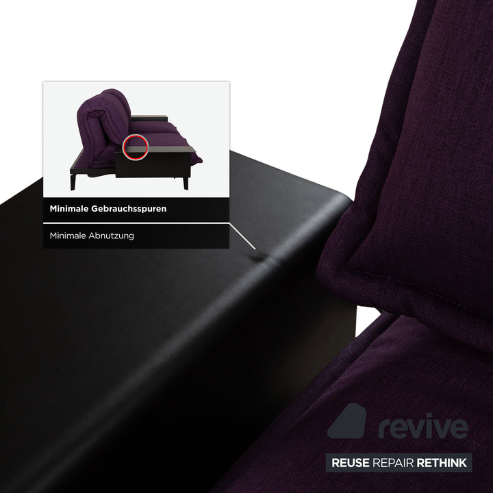 Rolf Benz Nova Stoff Zweisitzer Lila Aubergine Schlafsofa Couch manuelle Funktion