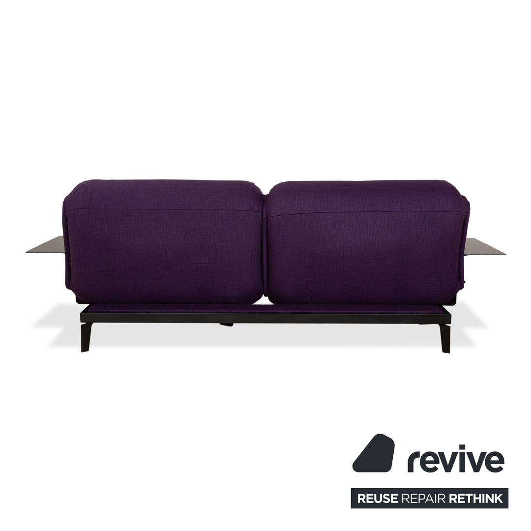 Rolf Benz Nova Stoff Zweisitzer Lila Aubergine Schlafsofa Couch manuelle Funktion