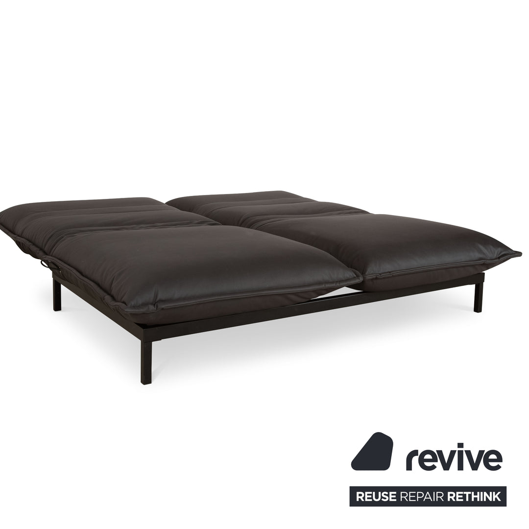 Rolf Benz Nova Canapé deux places anthracite gris foncé cuir vegan (microfibre) canapé fonctionnel