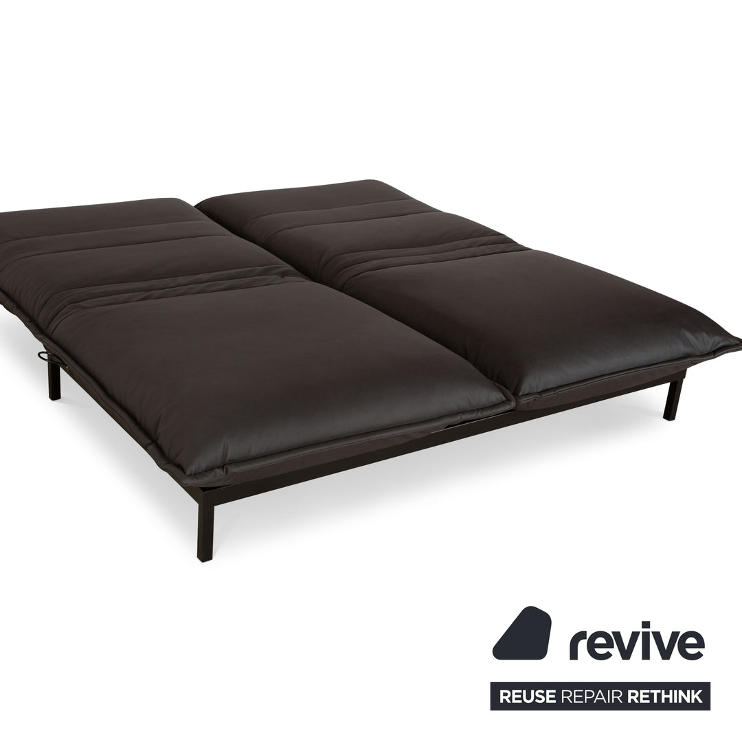 Rolf Benz Nova Canapé deux places anthracite gris foncé cuir vegan (microfibre) canapé fonctionnel