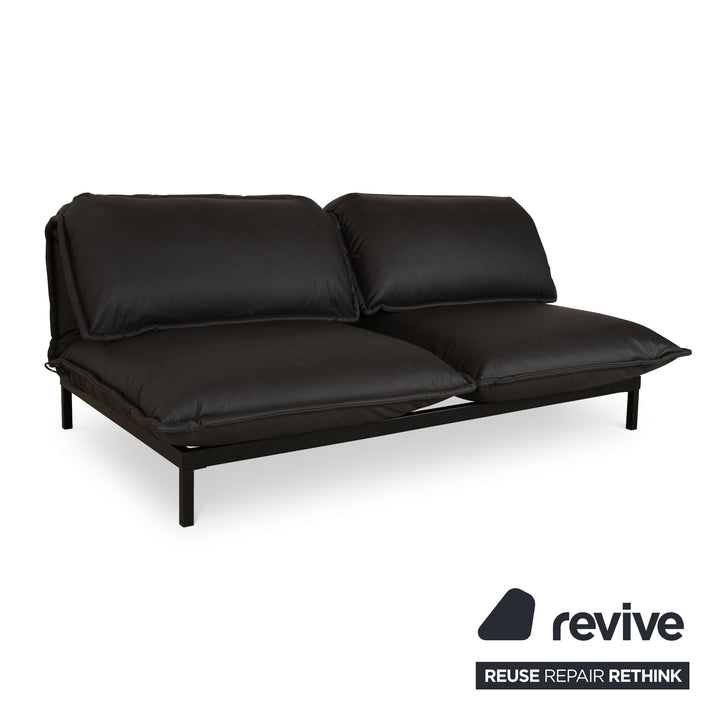 Rolf Benz Nova Zweisitzer Sofa Anthrazit Dunkelgrau veganes Leder (Mikrofaser) Funktion Couch Neubezug