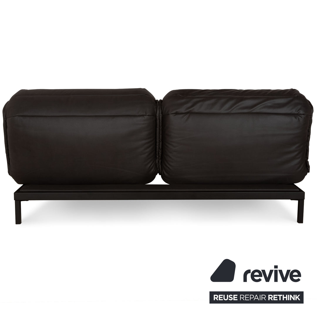 Rolf Benz Nova Zweisitzer Sofa Anthrazit Dunkelgrau veganes Leder (Mikrofaser) Funktion Couch Neubezug