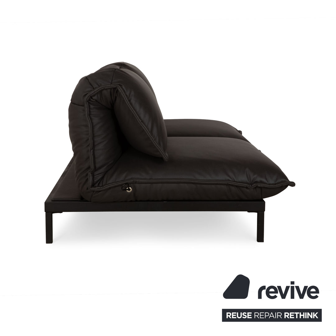 Rolf Benz Nova Zweisitzer Sofa Anthrazit Dunkelgrau veganes Leder (Mikrofaser) Funktion Couch Neubezug