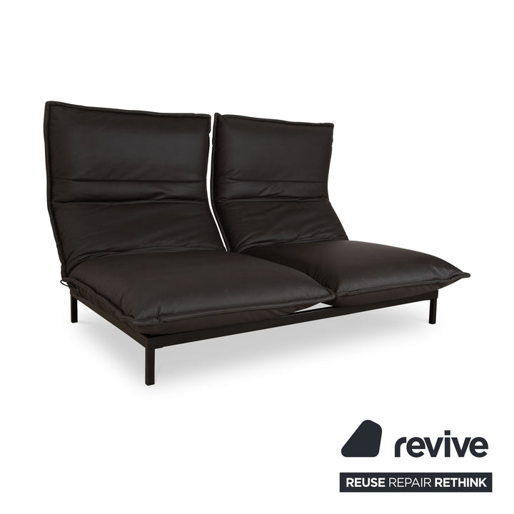 Rolf Benz Nova Zweisitzer Sofa Anthrazit Dunkelgrau veganes Leder (Mikrofaser) Funktion Couch Neubezug