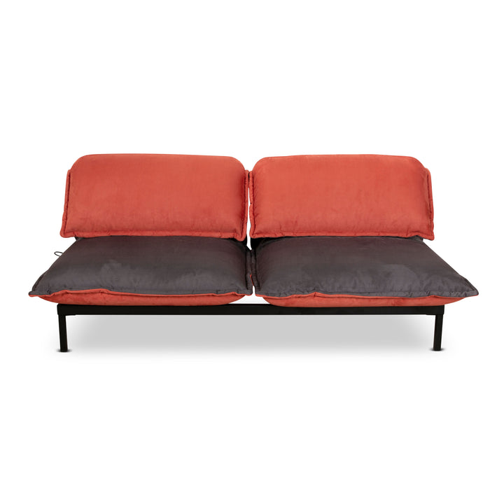 Rolf Benz Nova Zweisitzer Sofa Grau Orange Stoff Funktion Couch Schlaffunktion