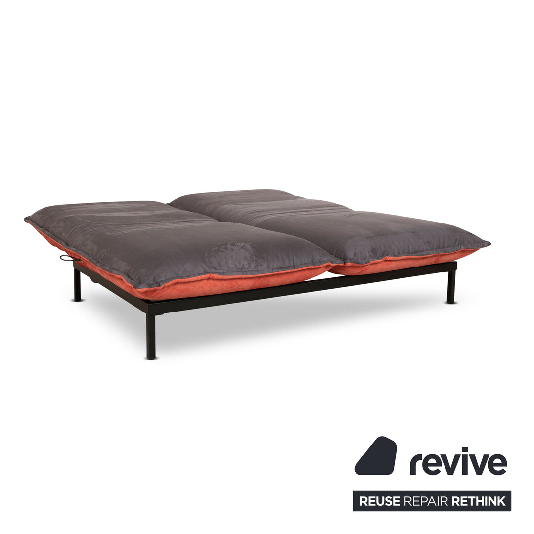 Rolf Benz Nova Zweisitzer Sofa Grau Orange Stoff Funktion Couch Schlaffunktion Neubezug