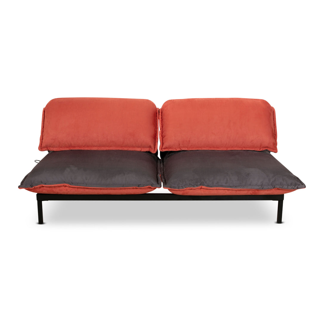 Rolf Benz Nova Zweisitzer Sofa Grau Orange Stoff Funktion Couch Schlaffunktion Neubezug