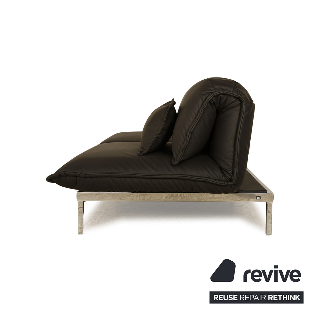 Rolf Benz Nova Zweisitzer Sofa Schwarz veganes Leder (Mikrofaser) Funktion Couch