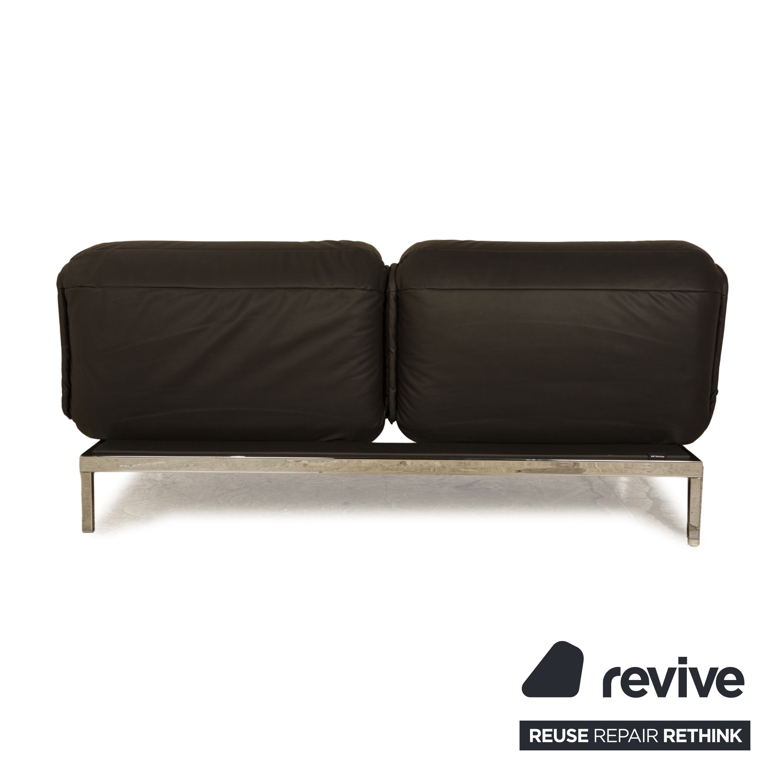 Rolf Benz Nova Zweisitzer Sofa Schwarz veganes Leder (Mikrofaser) Funktion Couch