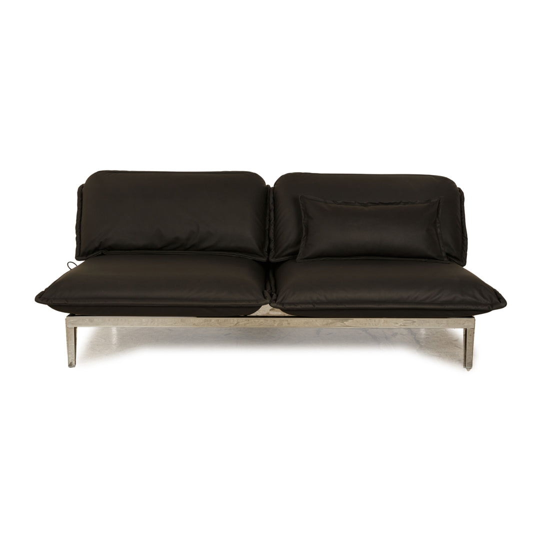 Rolf Benz Nova Zweisitzer Sofa Schwarz veganes Leder (Mikrofaser) Funktion Couch