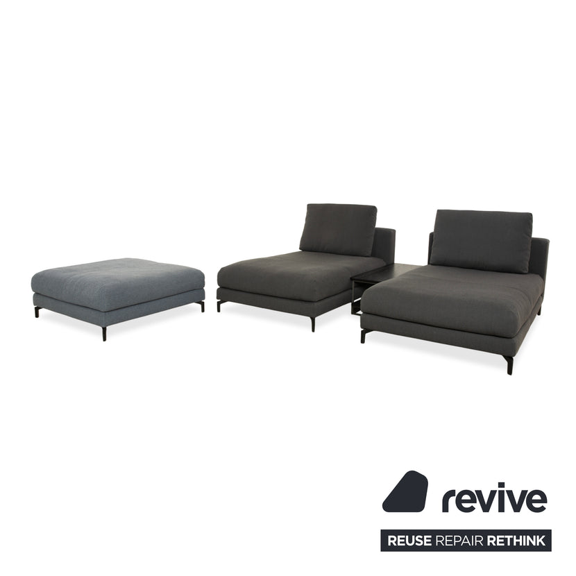 Rolf Benz Nuvola Stoff 2x Liege Couchtisch Hocker Grau Anthrazit