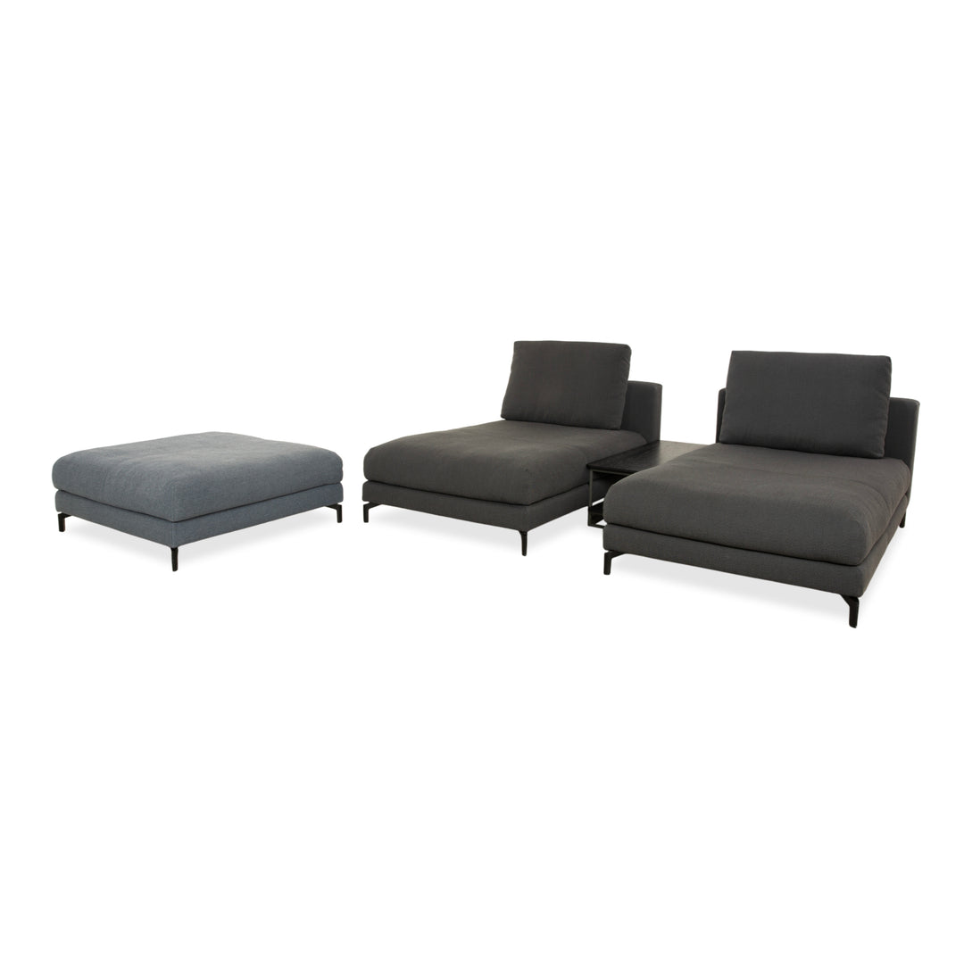 Rolf Benz Nuvola Stoff 2x Liege Couchtisch Hocker Grau Anthrazit