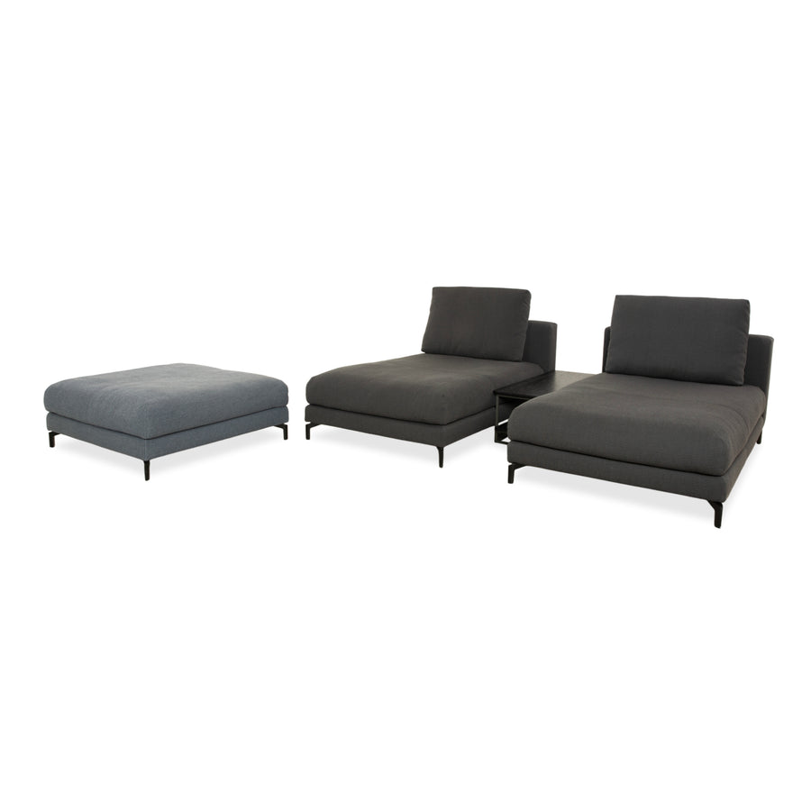 Rolf Benz Nuvola Stoff 2x Liege Couchtisch Hocker Grau Anthrazit