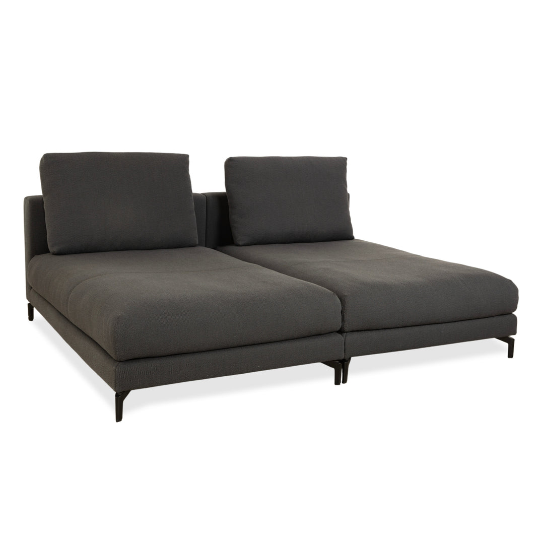 Fauteuil 2 places Rolf Benz Nuvola en tissu gris anthracite