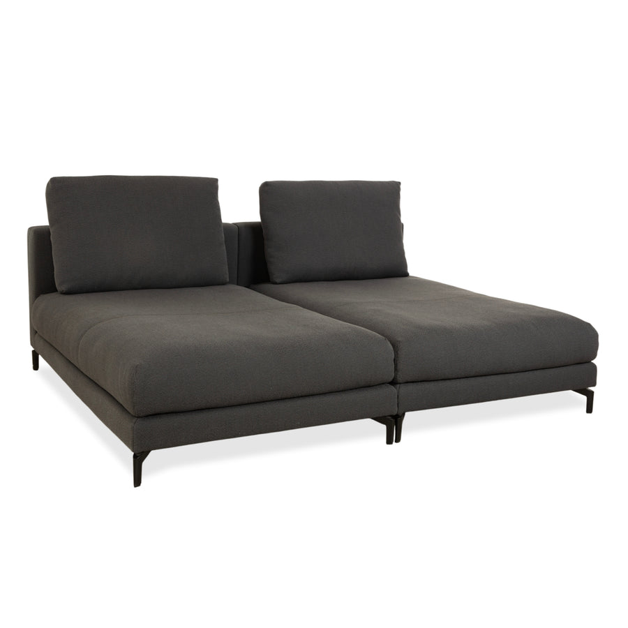 Fauteuil 2 places Rolf Benz Nuvola en tissu gris anthracite