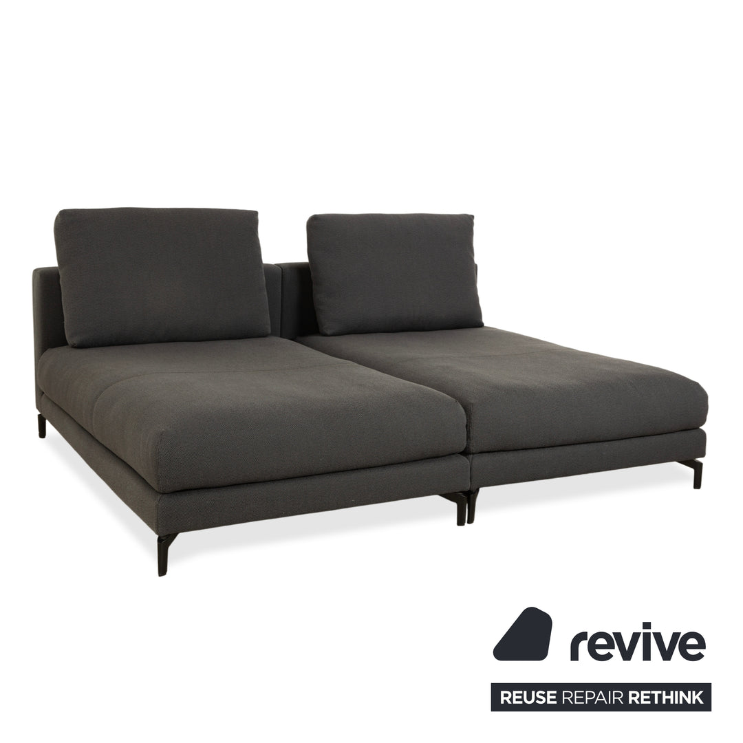 Fauteuil 2 places Rolf Benz Nuvola en tissu gris anthracite