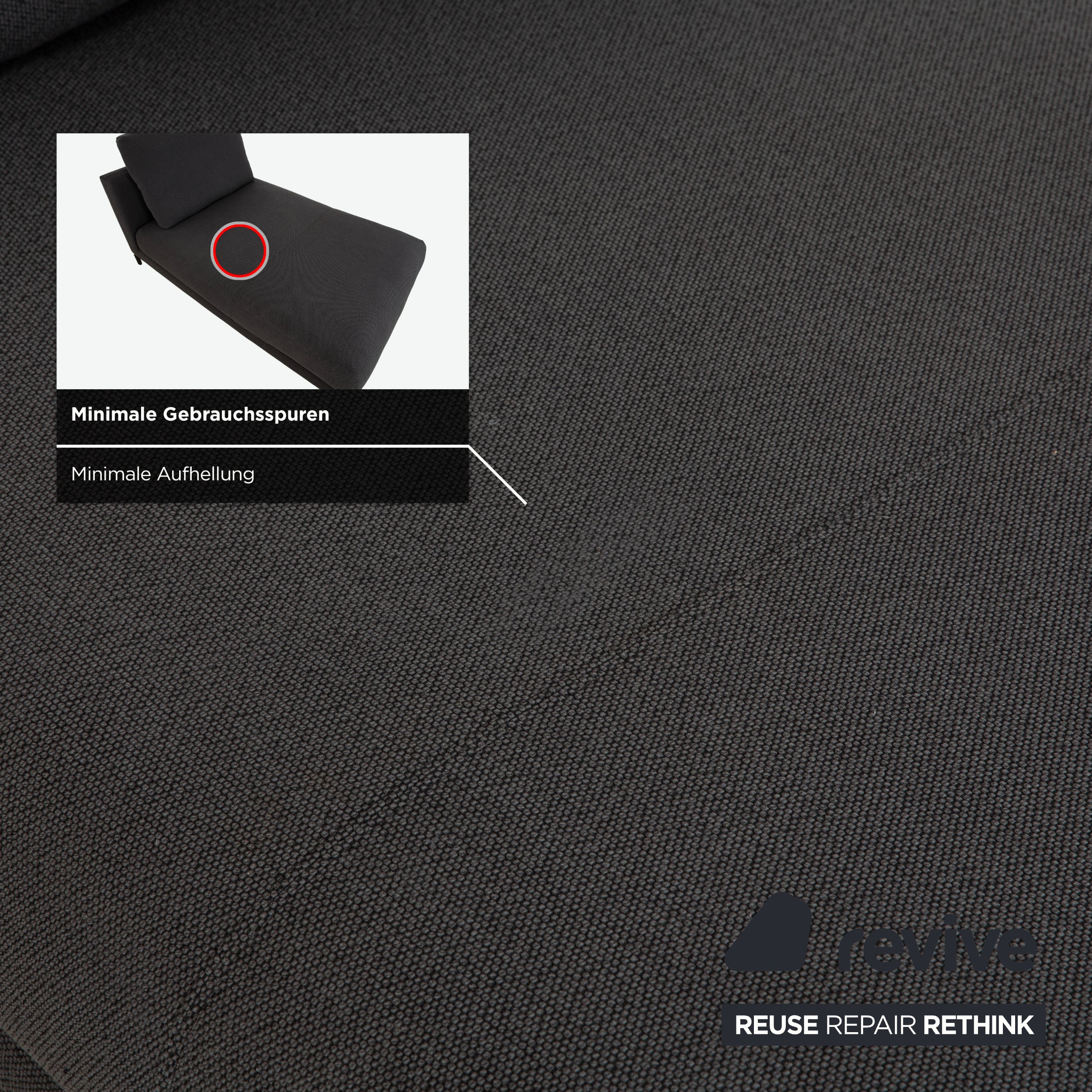 Rolf Benz Nuvola Stoff 2x Liege mit Couchtisch Grau Anthrazit