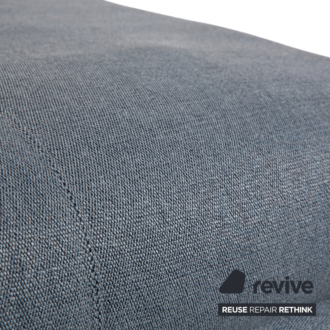 Fauteuil 2 places Rolf Benz Nuvola en tissu avec repose-pieds, gris, bleu et anthracite