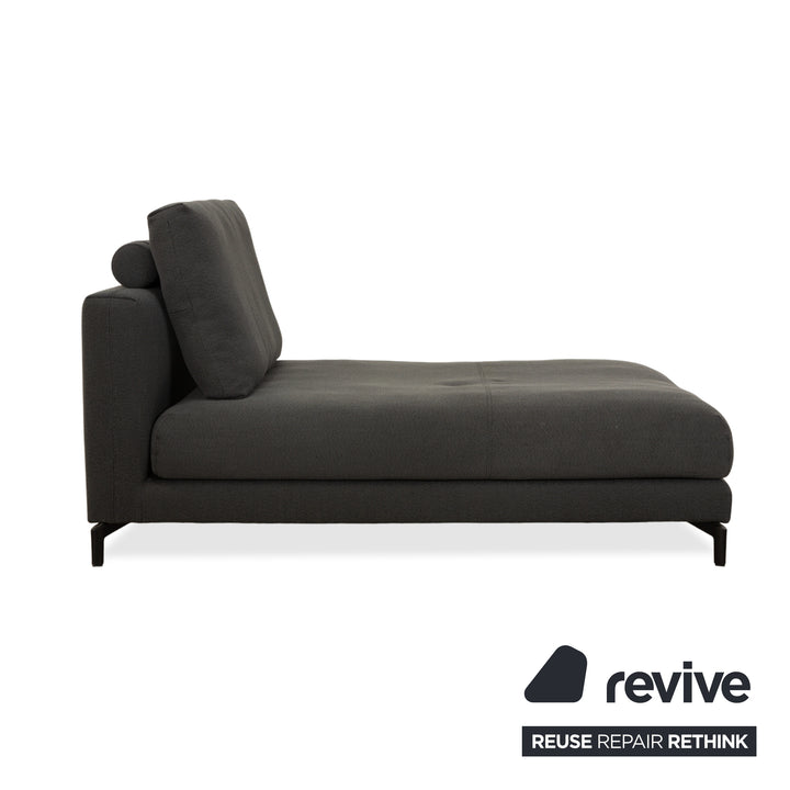 Fauteuil 2 places Rolf Benz Nuvola en tissu avec repose-pieds, gris, bleu et anthracite