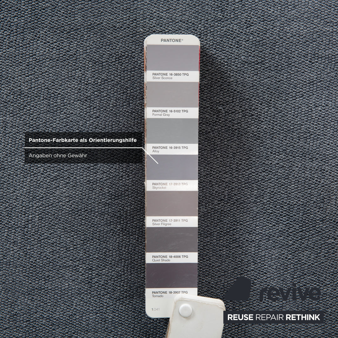 Rolf Benz Nuvola Stoff 2x Liege mit Hocker Grau Blau Anthrazit