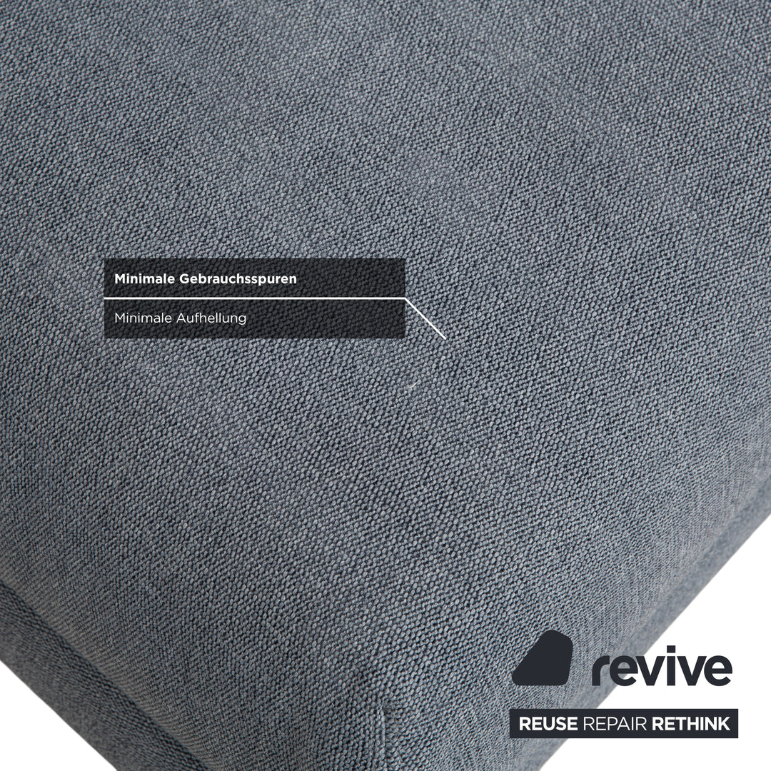 Rolf Benz Nuvola fabric 2x lounger with footstool grey blue anthracite