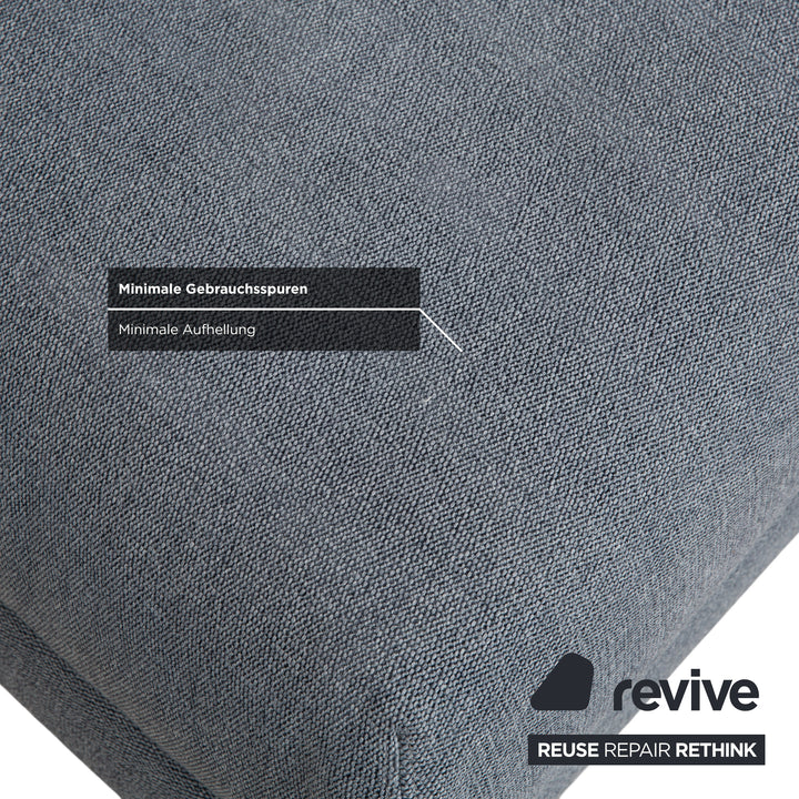 Rolf Benz Nuvola Stoff 2x Liege mit Hocker Grau Blau Anthrazit